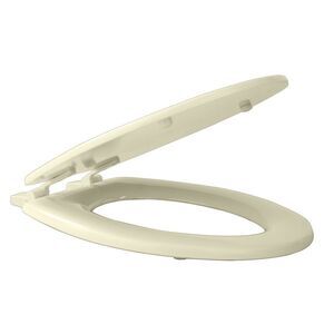 Standard Wood Soft Adjustable Hinges Toilet Seat with Close Lid, Bone